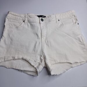 Kut from the Kloth White Frayed Jean Shorts